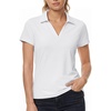 image:imageStelle Womens Golf Polo Shirts Short Sleeve V Neck Collared Tops Quick Dry Golf Tennis Work Casual Summer TeeWhite