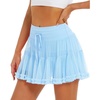 image:imageStelle Womens High Waist Athletic Skorts with Shorts Pockets Ruffle Hem Flowy Skirts Mini Tiered Short Skirt Casual SummerLight Blue