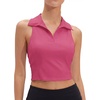 image:imageStelle Womens Sleeveless Golf Polo Shirt UPF50 V Neck Collared Tennis Quick Dry Athletic Workout Cropped Tank TopDreamhouse Pink