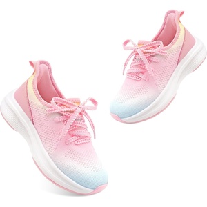 image:imageStelle Girls Sneakers Kids Tennis Running Walking Shoes SlipOn Athletic Non Slip Lightweight Breathable Sport Shoes for LittleBig KidRainbow Blue