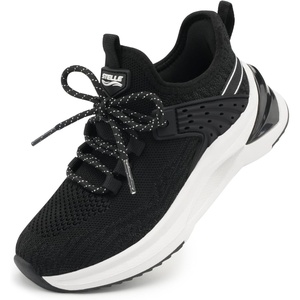 image:imageStelle Girls Tennis Shoes Slipon Kids Sneakers Lightweight Running Shoe Boys Walking Athletic Flats for LittleBig KidsBlack