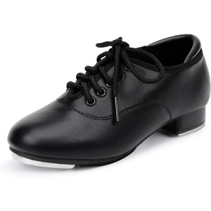 image:imageStelle Tap Shoes for Girls Boys Lace Up PU Leather Dance Shoes for Little KidBig KidBlack