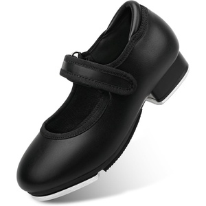 image:imageStelle Tap Shoes for Girls Toddler Boys PU Leather Dance ShoesToddlerLittle KidBig KidBlack Matte