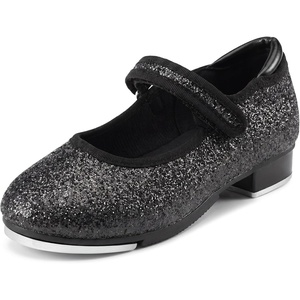 image:imageStelle Tap Shoes for Girls Toddler PU Leather NonSlip Dance Shoes for ToddlerLittle KidBig KidBlack Giltter