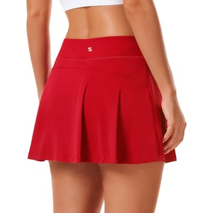 image:imageStelle Women Tennis Skirt Golf Skorts Athletic High Waisted with Pockets Inner Shorts Sport Workout Pleated PickleballRed