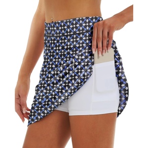 image:imageStelle Womens Athletic Skorts 17 Golf Skirts Inner Shorts Tennis Skort with 2 Pockets Running Sports Pickleball SkirtGeo Tiles Print