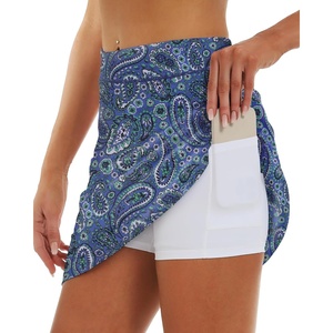 image:imageStelle Womens Athletic Skorts 17 Golf Skirts Inner Shorts Tennis Skort with 2 Pockets Running Sports Pickleball SkirtOrnate Paisley Print