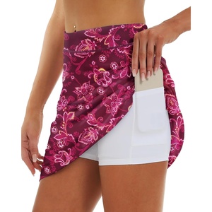 image:imageStelle Womens Athletic Skorts 17 Golf Skirts Inner Shorts Tennis Skort with 2 Pockets Running Sports Pickleball SkirtScarlet Vines Print