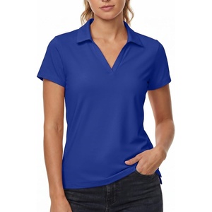 image:imageStelle Womens Golf Polo Shirts Short Sleeve V Neck Collared Tops Quick Dry Golf Tennis Work Casual Summer TeeRoyal Blue