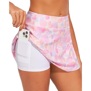 image:imageStelle Womens Tennis Golf Skirts High Waisted with Pockets Inner Shorts for Athletic Skorts Sports Running PickleballPastel Terrazzo