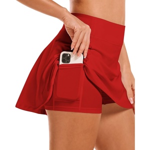 image:imageStelle Womens Tennis Golf Skirts High Waisted with Pockets Inner Shorts for Athletic Skorts Sports Running PickleballRed