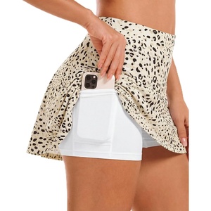 image:imageStelle Womens Tennis Golf Skirts High Waisted with Pockets Inner Shorts for Athletic Skorts Sports Running PickleballWhite Cheetah