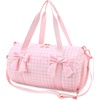 image:imageSTELLE Dance Bag for Girls Pink Gymnastics Duffle Bag with Shoe Compartment Kids Cheer Bags Ballet Gifts Sports Gym TravelPink GinghamFPink Gingham