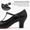 image:imageStelle 25 TStrap Character Shoes for Women  25inch heel Tstrap cushioned insole rubber outsole adjustable buckle stable fit25black