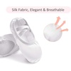 image:imageStelle Ballerina Shoes for Girls Satin Ballet Shoes Ribbons Elastic Straps  Ballet shoes for girls Ballerina slippers Soft satin upper Comfortable lining Suede leather split sole Ballet trainingWhiteno Ribbon