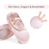 image:imageStelle Ballerina Shoes for Girls Satin Ballet Shoes Ribbons Elastic Straps  Ballet shoes for girls Ballerina slippers Soft satin upper Comfortable lining Suede leather split sole Ballet trainingBallet Pinkno Ribbon