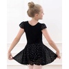 image:imageStelle Ballet Leotards for Girls Dance Leotard with Skirt Toddler Pink Ballet Outfit Ruffle Sleeve Kids Dance Dress1blackshiny Skirt