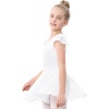 image:imageStelle Ballet Leotards for Girls Dance Leotard with Skirt Toddler Pink Ballet Outfit Ruffle Sleeve Kids Dance Dress1whiteshiny Skirt