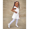 image:imageStelle Ballet Leotards for Girls Dance Leotard with Skirt Toddler Pink Ballet Outfit Ruffle Sleeve Kids Dance Dress1whiteshiny Skirt