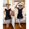 image:imageStelle Ballet Leotards for Girls Dance Leotard with Skirt Toddler Pink Ballet Outfit Ruffle Sleeve Kids Dance Dress2black