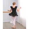 image:imageStelle Ballet Leotards for Girls Dance Leotard with Skirt Toddler Pink Ballet Outfit Ruffle Sleeve Kids Dance Dress2black