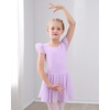 image:imageStelle Ballet Leotards for Girls Dance Leotard with Skirt Toddler Pink Ballet Outfit Ruffle Sleeve Kids Dance Dress2light Purple
