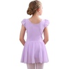 image:imageStelle Ballet Leotards for Girls Dance Leotard with Skirt Toddler Pink Ballet Outfit Ruffle Sleeve Kids Dance Dress2light Purple