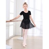 image:imageStelle Ballet Skirts for Girls Toddler Dance Skirt Chiffon Kids Ballet Wrap Skirts04black Shiny Skirt Ad Tie