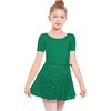 image:imageStelle Ballet Skirts for Girls Toddler Dance Skirt Chiffon Kids Ballet Wrap Skirts04green Shiny Skirtad Tie