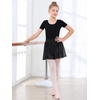 image:imageStelle Ballet Skirts for Girls Toddler Dance Skirt Chiffon Kids Ballet Wrap Skirts05black Shiny Skirt Pull on 