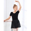 image:imageStelle Ballet Skirts for Girls Toddler Dance Skirt Chiffon Kids Ballet Wrap Skirts05black Shiny Skirt Pull on 