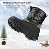 image:imageStelle Boys Girls Snow Boots for Toddler Kids Winter Outdoor Non Slip Waterproof Mid Calf Warm Shoes with Fur LinedBlack