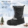 image:imageStelle Boys Girls Snow Boots for Toddler Kids Winter Outdoor Non Slip Waterproof Mid Calf Warm Shoes with Fur LinedBlack