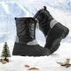 image:imageStelle Boys Girls Snow Boots for Toddler Kids Winter Outdoor Non Slip Waterproof Mid Calf Warm Shoes with Fur LinedBlack