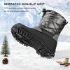 image:imageStelle Boys Girls Snow Boots for Toddler Kids Winter Outdoor Non Slip Waterproof Mid Calf Warm Shoes with Fur LinedGrey