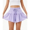 image:imageStelle Butterfly Shorts Girls with Pocket Athletic Flowy Short 2 in 1 Dance Cheer Running Tennis Sports SkortLavender