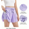 image:imageStelle Butterfly Shorts Girls with Pocket Athletic Flowy Short 2 in 1 Dance Cheer Running Tennis Sports SkortLavender