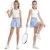 image:imageStelle Butterfly Shorts Girls with Pocket Athletic Flowy Short 2 in 1 Dance Cheer Running Tennis Sports SkortLight Blue