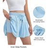 image:imageStelle Butterfly Shorts Girls with Pocket Athletic Flowy Short 2 in 1 Dance Cheer Running Tennis Sports SkortLight Blue