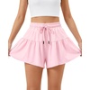 image:imageStelle Butterfly Shorts Girls with Pocket Athletic Flowy Short 2 in 1 Dance Cheer Running Tennis Sports SkortPink