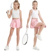image:imageStelle Butterfly Shorts Girls with Pocket Athletic Flowy Short 2 in 1 Dance Cheer Running Tennis Sports SkortPink