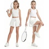image:imageStelle Butterfly Shorts Girls with Pocket Athletic Flowy Short 2 in 1 Dance Cheer Running Tennis Sports SkortWhite