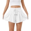 image:imageStelle Butterfly Shorts Girls with Pocket Athletic Flowy Short 2 in 1 Dance Cheer Running Tennis Sports SkortWhite