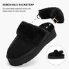 image:imageStelle Genuine Suede Platform Slippers for Women Removable Backstrap Memory Foam Indoor Outdoor WaterResistantBlack