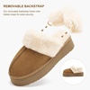 image:imageStelle Genuine Suede Platform Slippers for Women Removable Backstrap Memory Foam Indoor Outdoor WaterResistantChestnut
