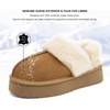 image:imageStelle Genuine Suede Platform Slippers for Women Removable Backstrap Memory Foam Indoor Outdoor WaterResistantChestnut