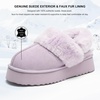image:imageStelle Genuine Suede Platform Slippers for Women Removable Backstrap Memory Foam Indoor Outdoor WaterResistantLilac