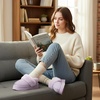 image:imageStelle Genuine Suede Platform Slippers for Women Removable Backstrap Memory Foam Indoor Outdoor WaterResistantLilac
