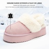 image:imageStelle Genuine Suede Platform Slippers for Women Removable Backstrap Memory Foam Indoor Outdoor WaterResistantPink