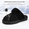 image:imageStelle Genuine Suede Slippers for Women WaterResistant Indoor Outdoor Comfortable Memory Foam Lightweight Flexible SoleBlack